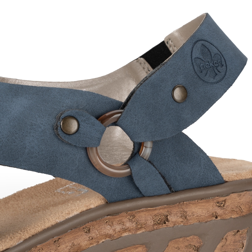 detail Dámské sandály RIEKER 68184-14 modrá S2