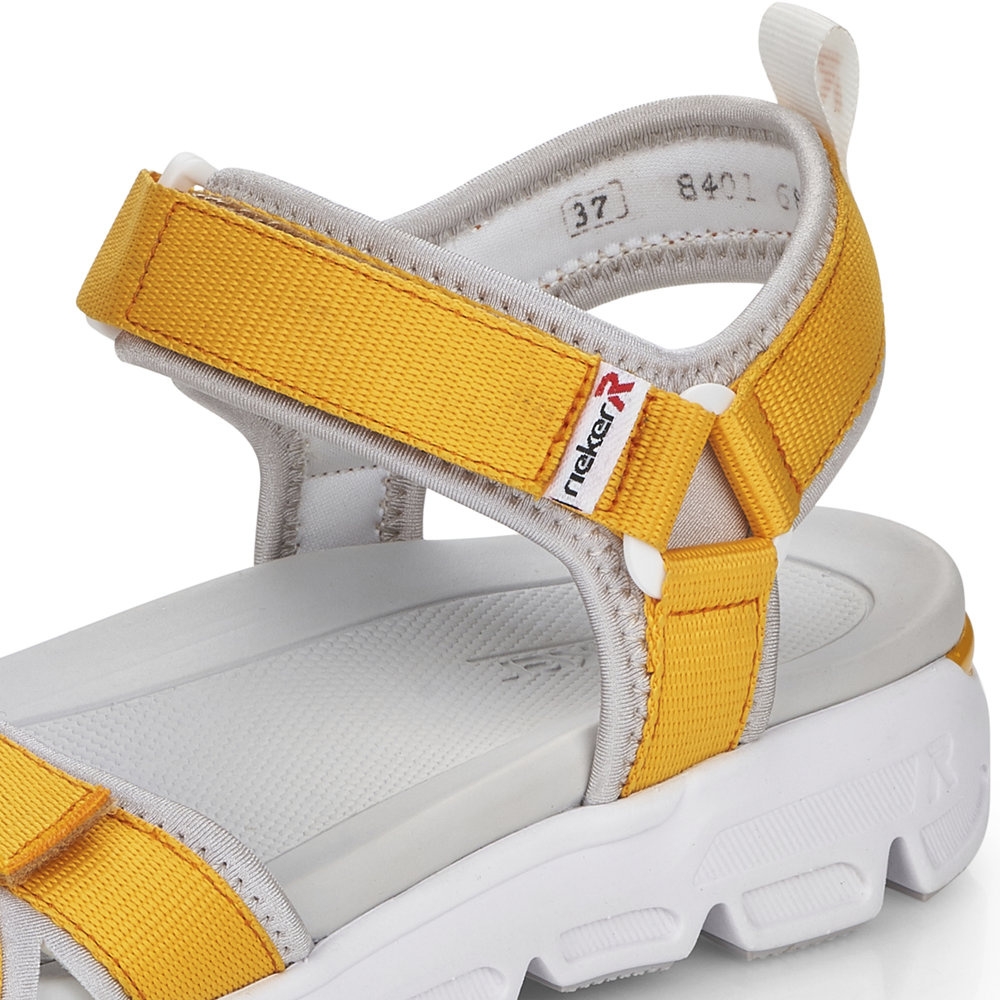 detail Dámské sandály RIEKER REVOLUTION V8401-68 žlutá S2
