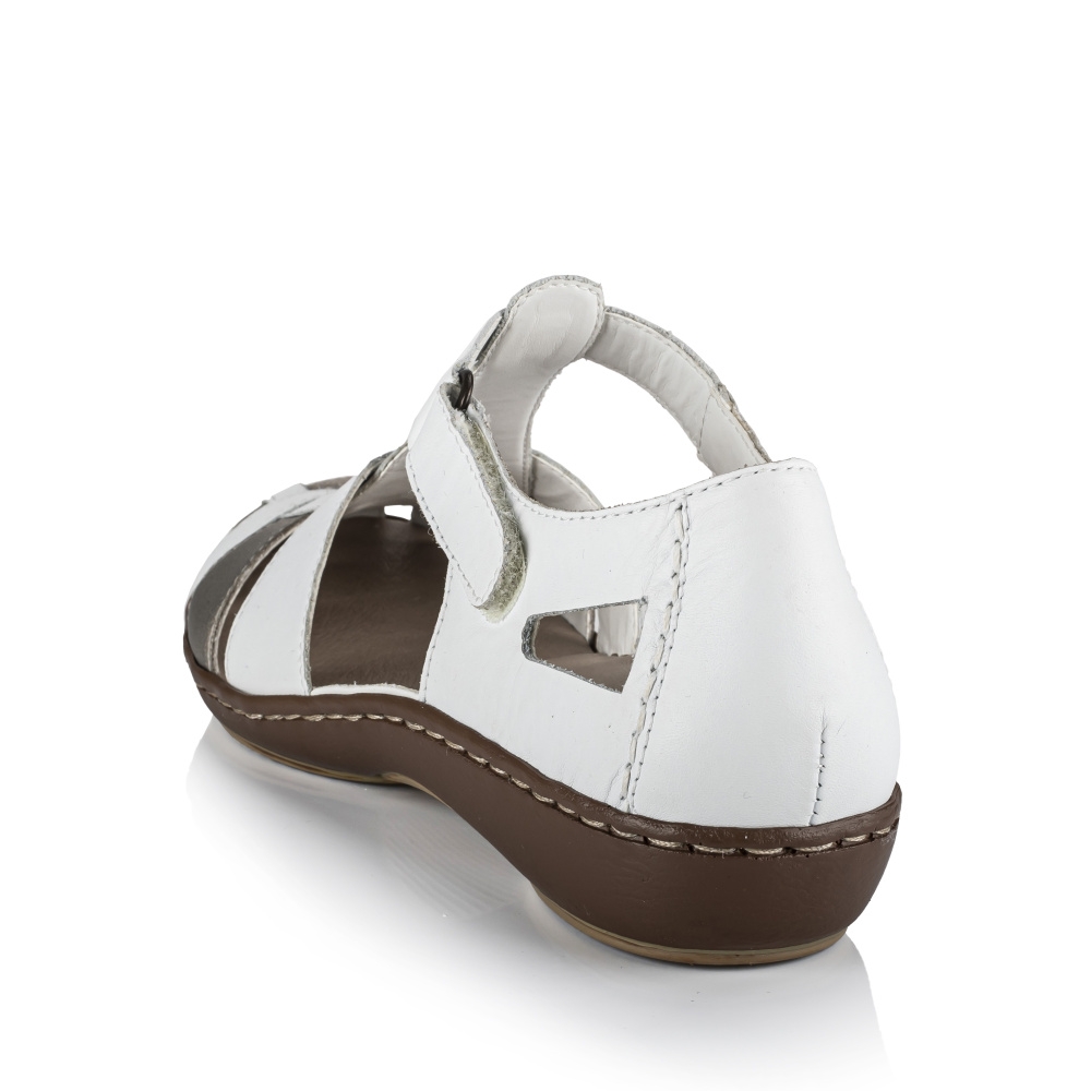 detail Dámské sandály RIEKER 45869-80 bílá S4