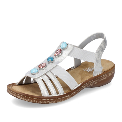 Dámské sandály RIEKER 62860-90 stříbrná S3
