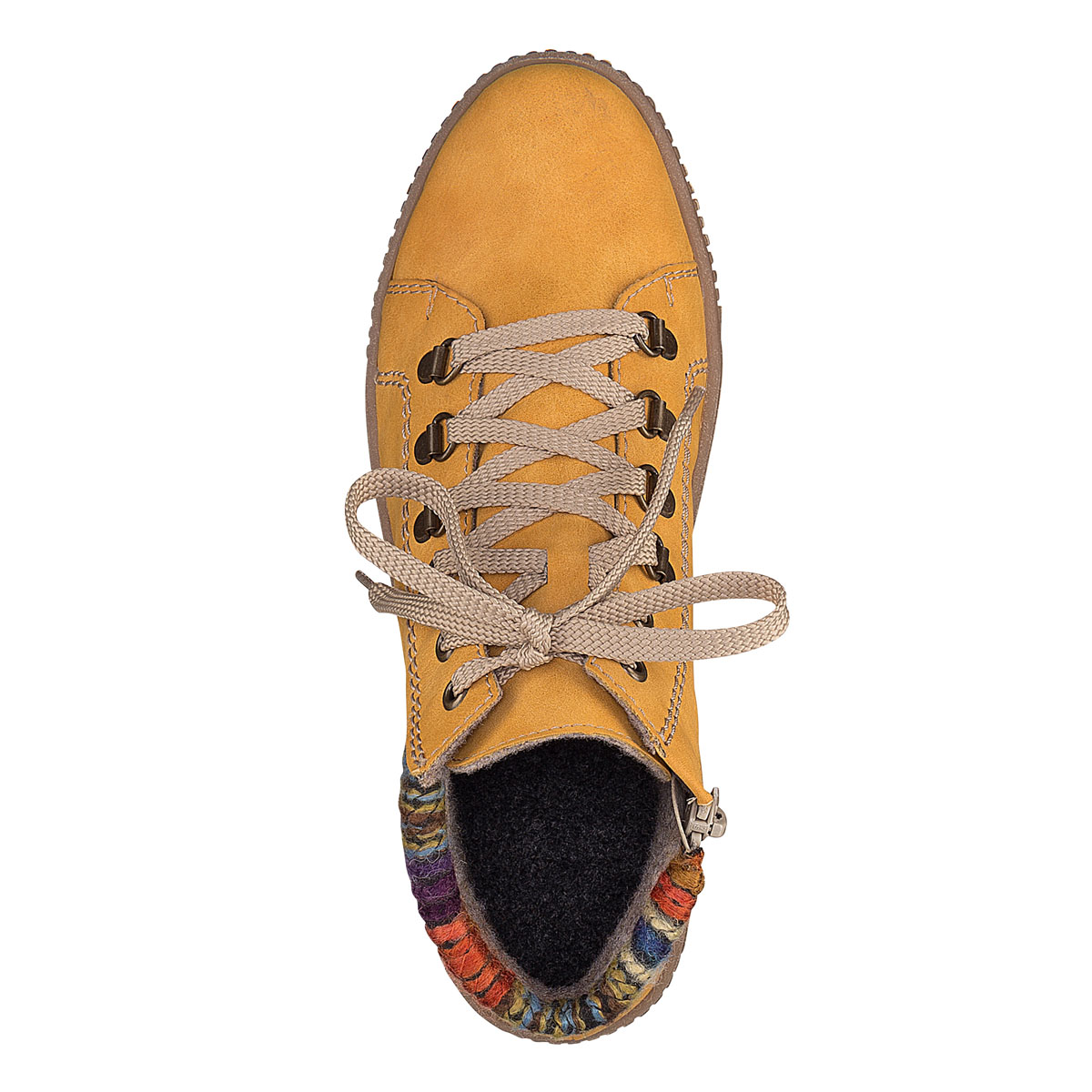 detail Dámská kotníková obuv RIEKER M6411-69 žlutá W1