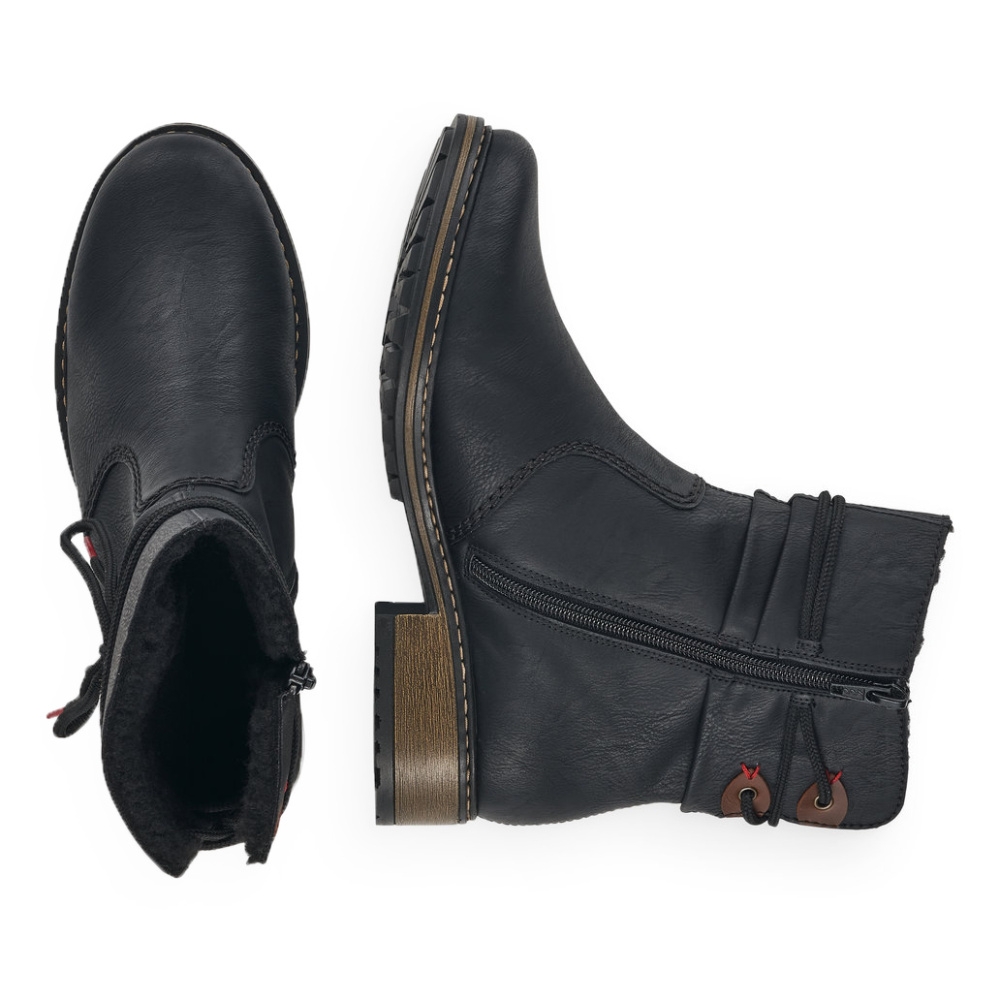 detail Dámská kotníková obuv RIEKER Z68M1-01 černá W3