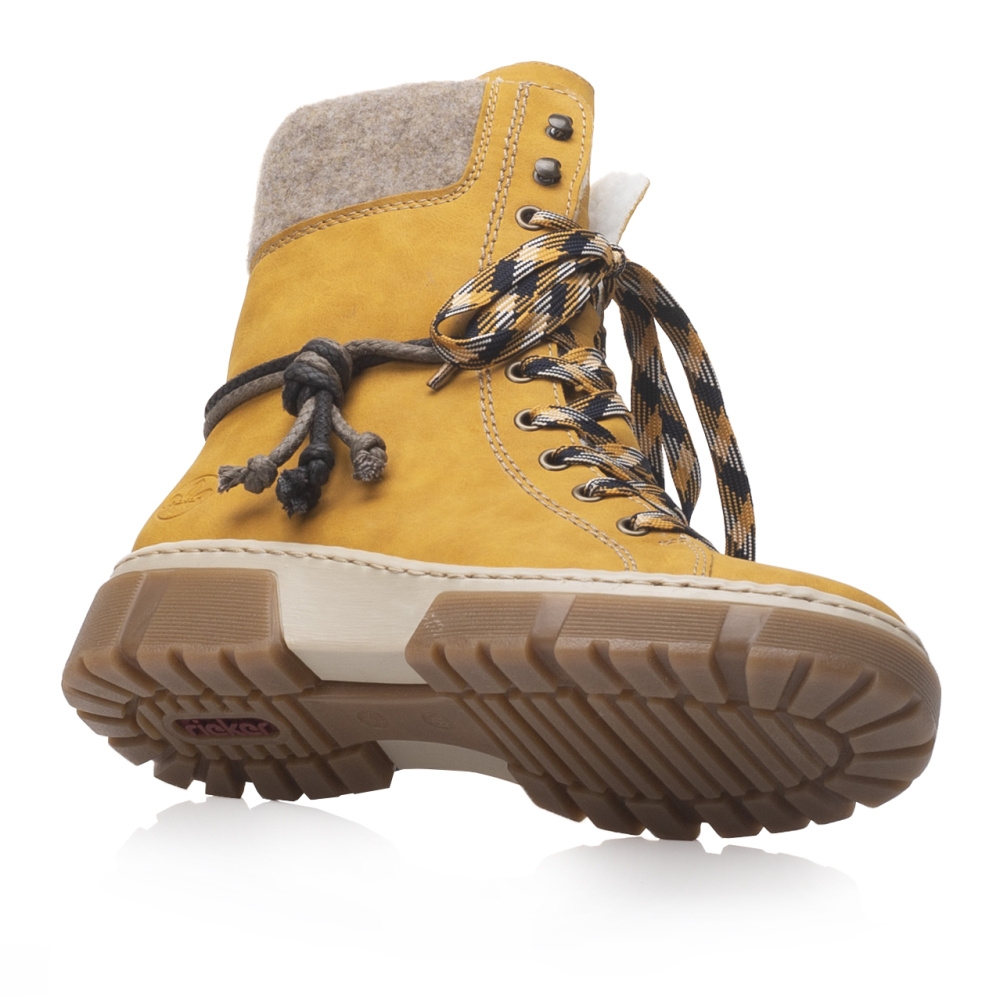 detail Dámská kotníková obuv RIEKER X8618-68 žlutá W2