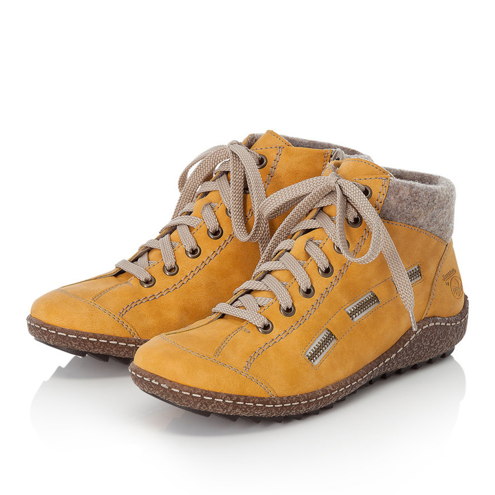 detail Dámská kotníková obuv RIEKER L7543-69 žlutá W1