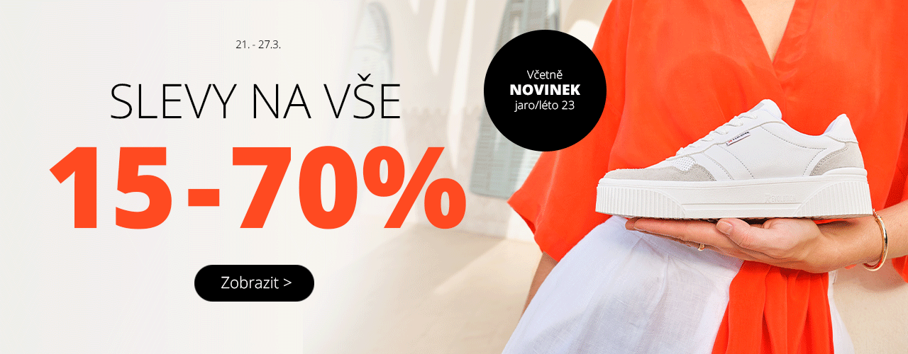 Slevy na vše 15-70% včetně novinek jaro/léto 23