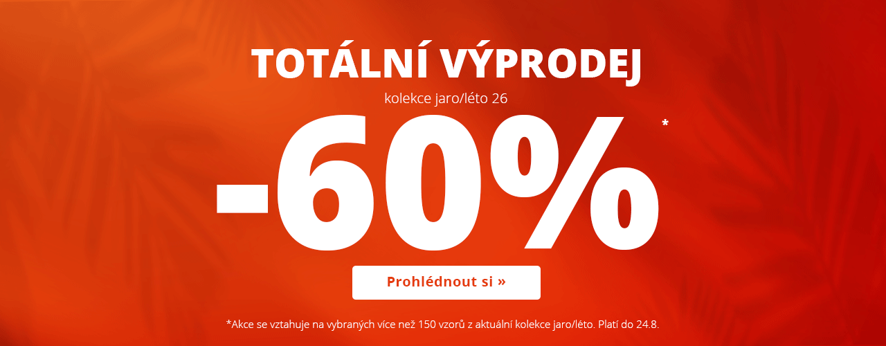 Totální výprodej -60 % na kolekci jaro/léto* Totální výprodej -60 % na kolekci jaro/léto*